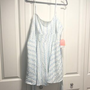 Arula White and Blue Patterned Dress